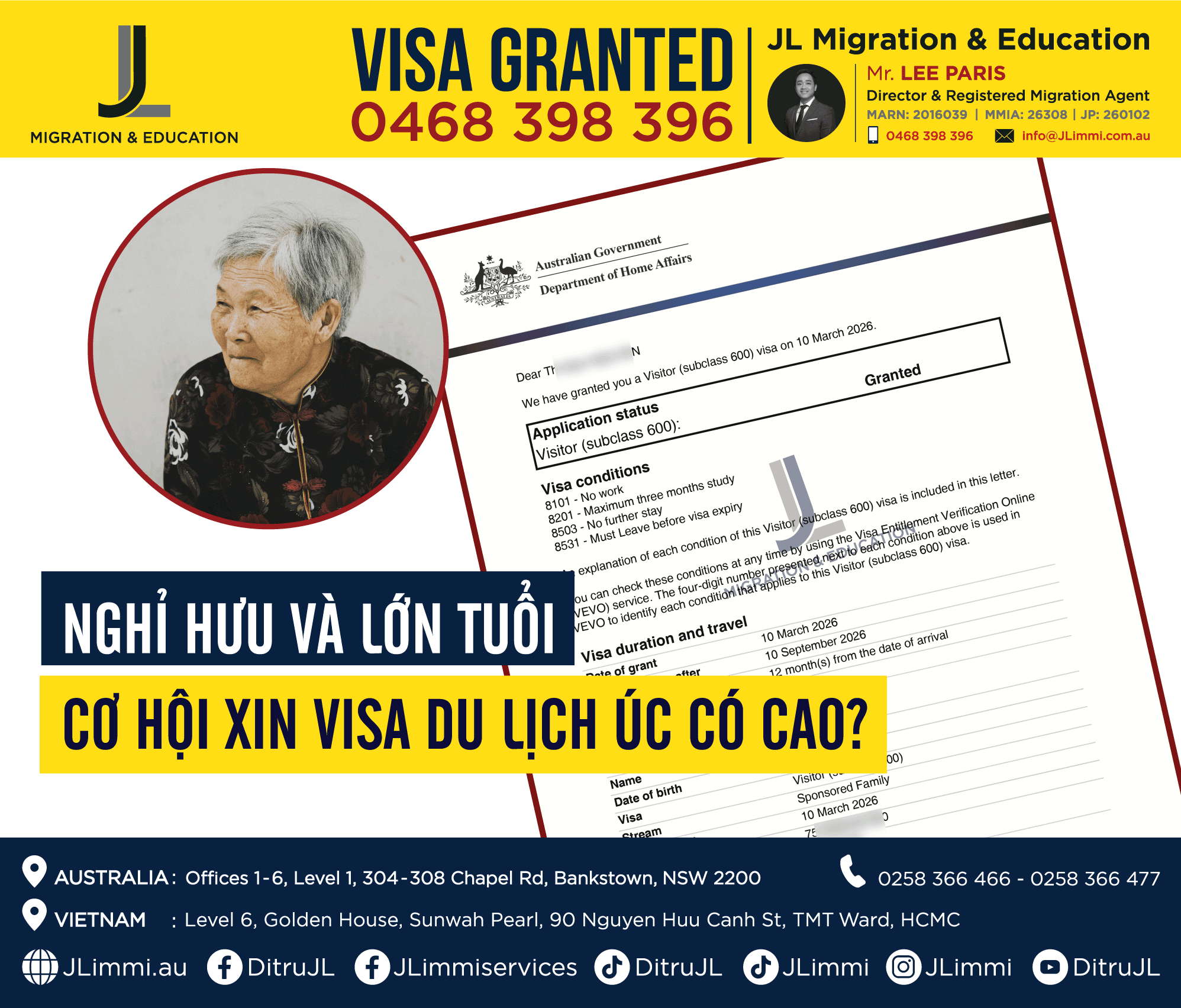 Nghỉ hưu và lớn tuổi: Cơ hội xin visa du lịch Úc có cao không?